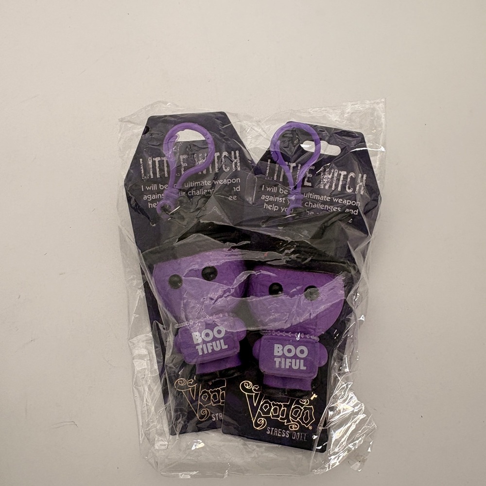 Watchover Voodoo Little Witch Stress Doll Set of 2 Purple Boo Tiful Keychain New